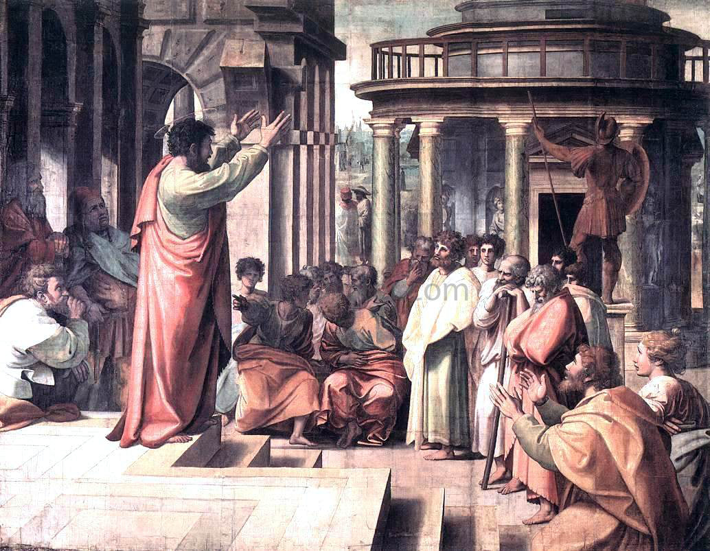 Raphael St Paul Preaching in Athens - Canvas Print