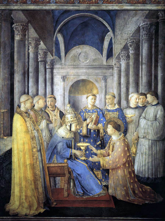 Fra Angelico St Peter Consacrates St Lawrence as Deacon (Cappella Niccolina, Palazzi Pontifici, Vatican) - Canvas Print