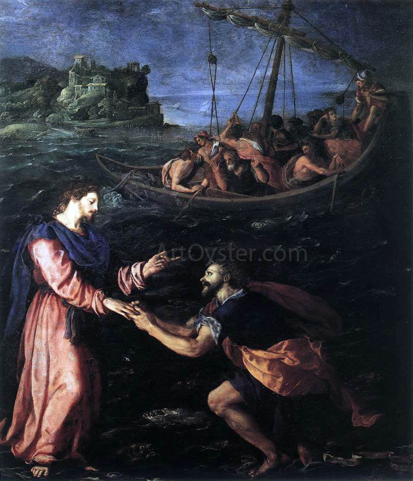 Alessandro Allori St Peter Walking on the Water - Canvas Print