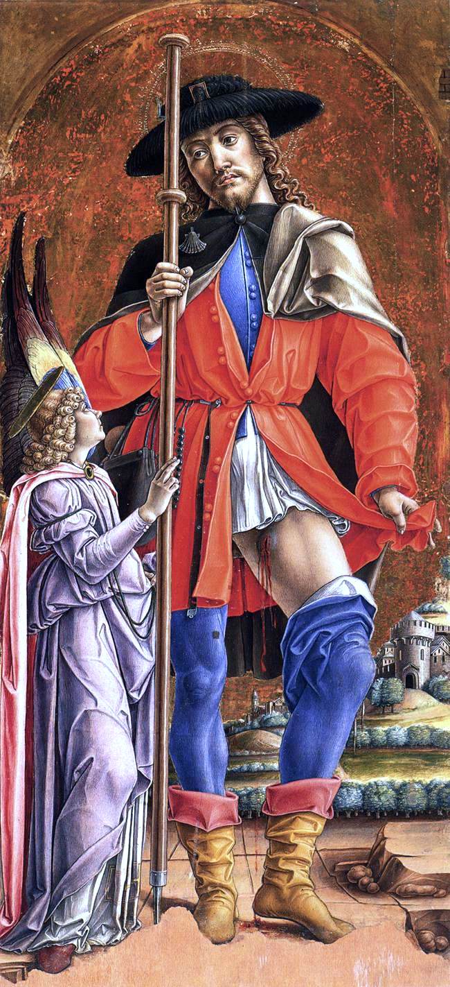 Bartolomeo Vivarini St Roch and the Angel - Canvas Print