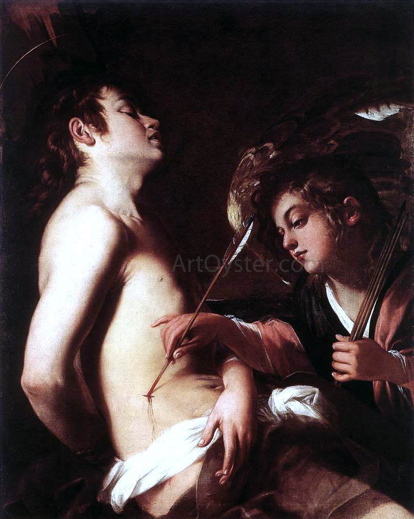 Giovanni Baglione St Sebastian Healed by an Angel - Canvas Print