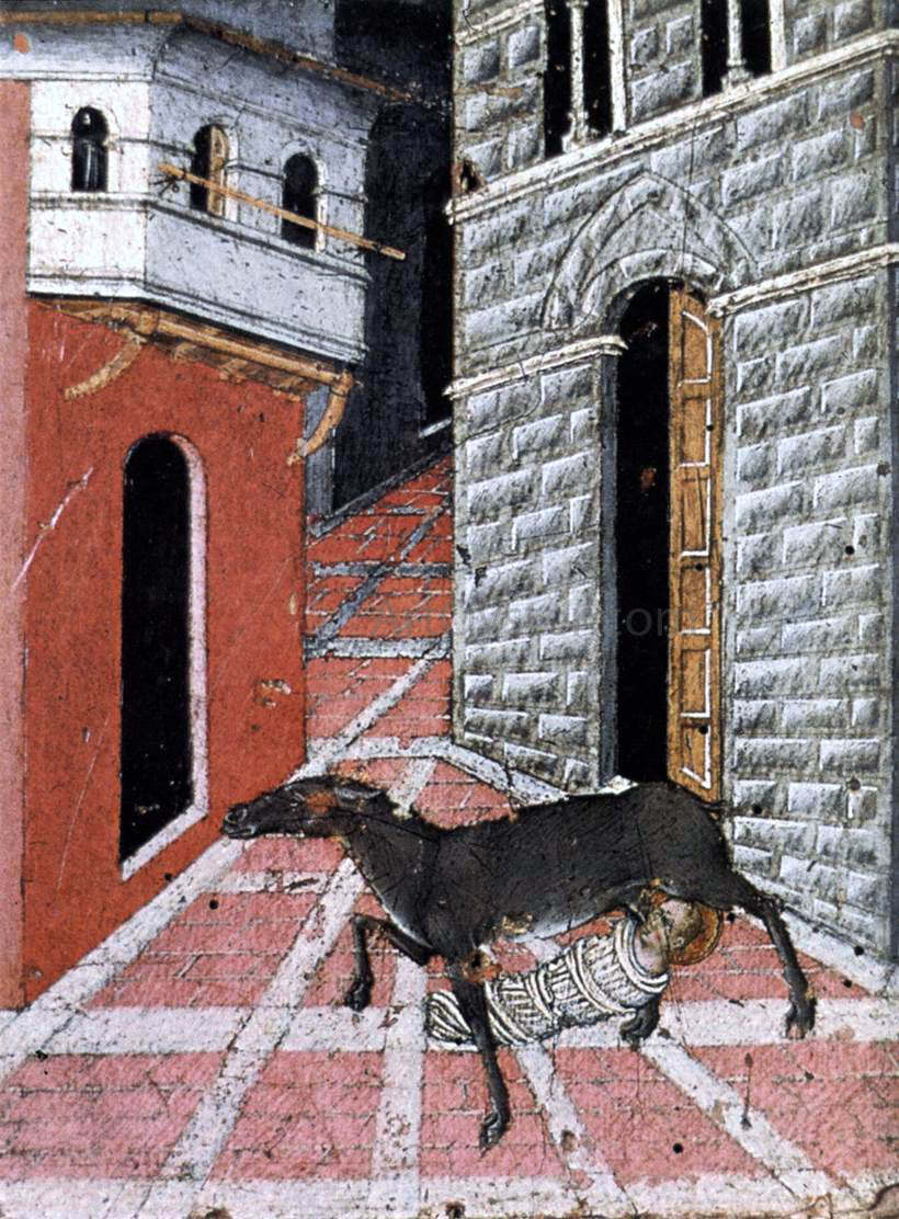 Giovanni Di Paolo St Stephen Suckled by a Doe - Canvas Print