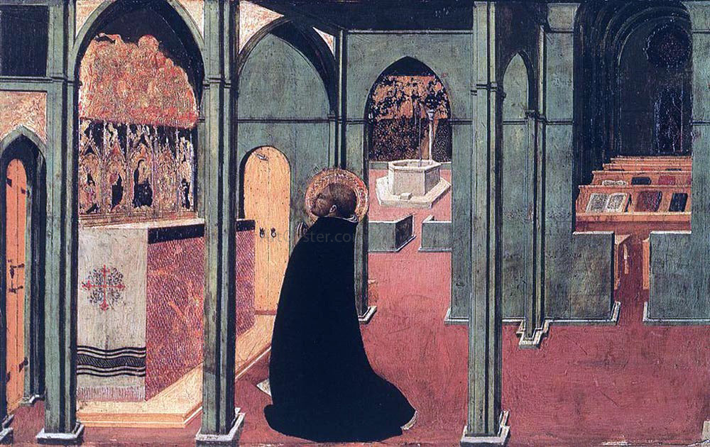 Sassetta St Thomas Inspired by the Dove of the Holy Ghost - Canvas Print