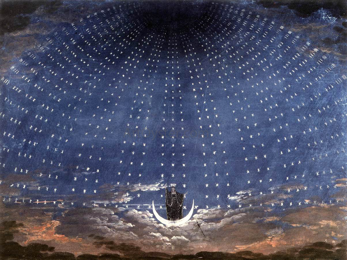Karl Friedrich Schinkel Stage set for Mozart's Magic Flute - Canvas Print