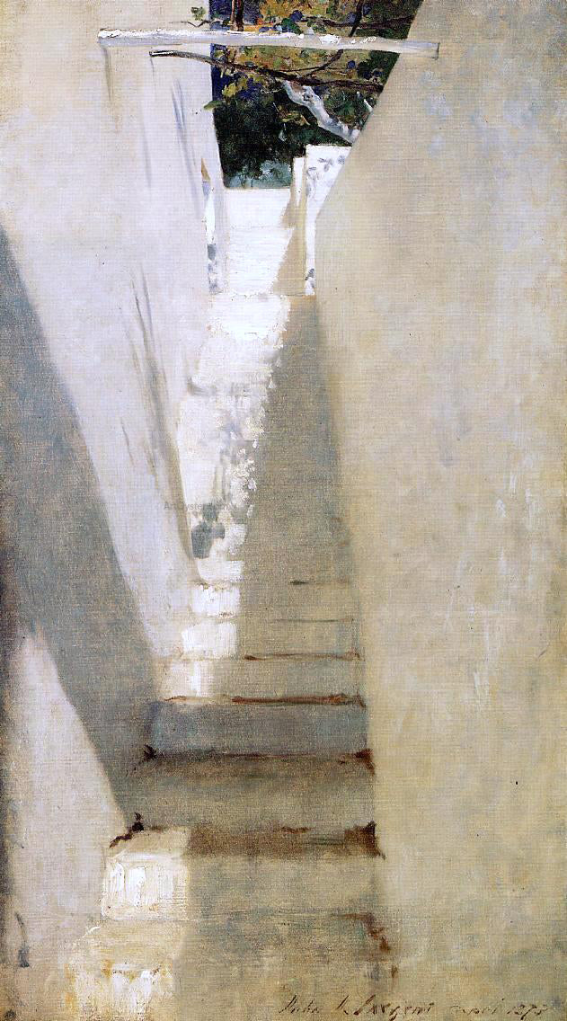 John Singer Sargent Staircase in Capri - Canvas Print