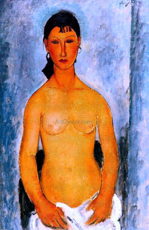 Amedeo Modigliani Standing Nude (also known as Elvira) - Canvas Print