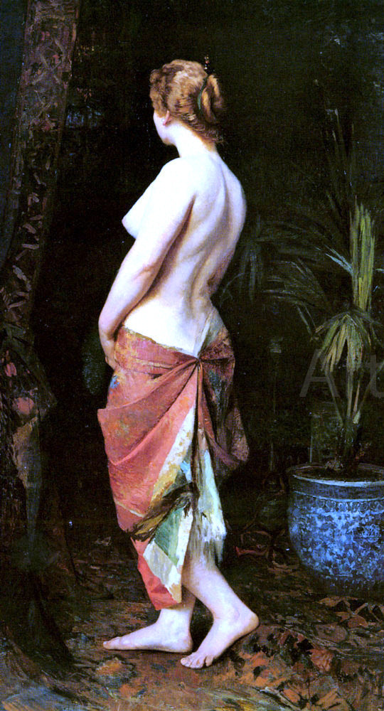 Camille Wauters Standing Nude - Canvas Print