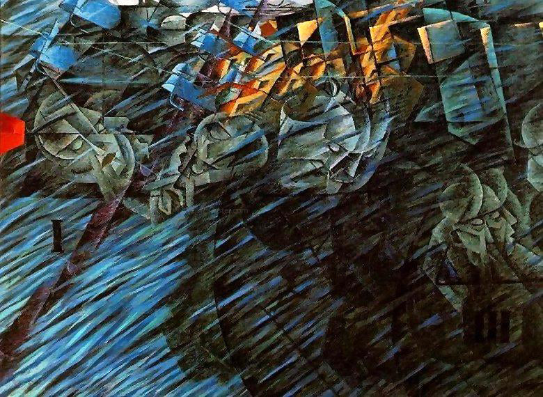 Umberto Boccioni States of Mind, Those Who Go - Canvas Print