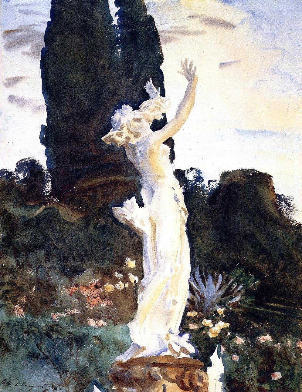 John Singer Sargent Statue of Daphne - Canvas Print
