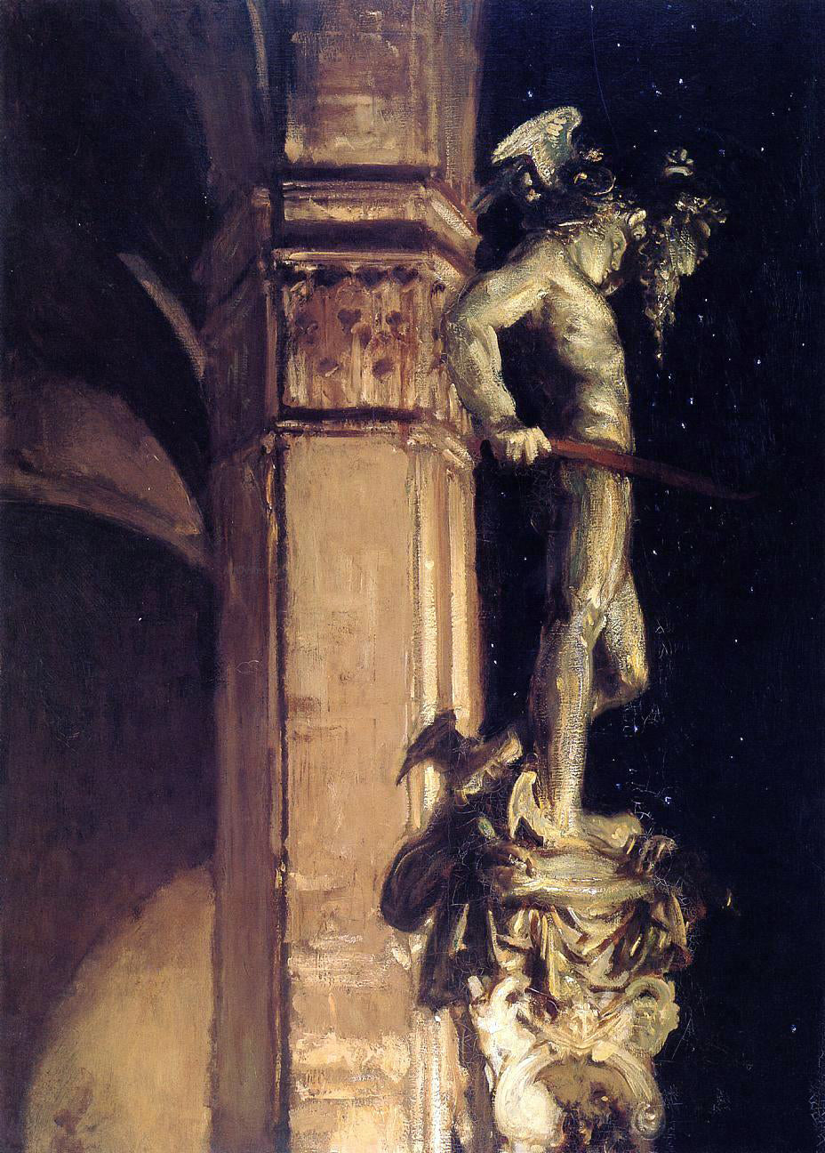 John Singer Sargent Statue of Perseus by Night - Canvas Print