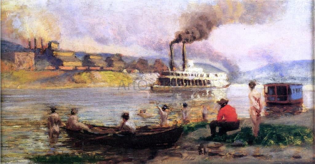 Thomas Pollock Anschutz Steamboat on the Ohio - Canvas Print