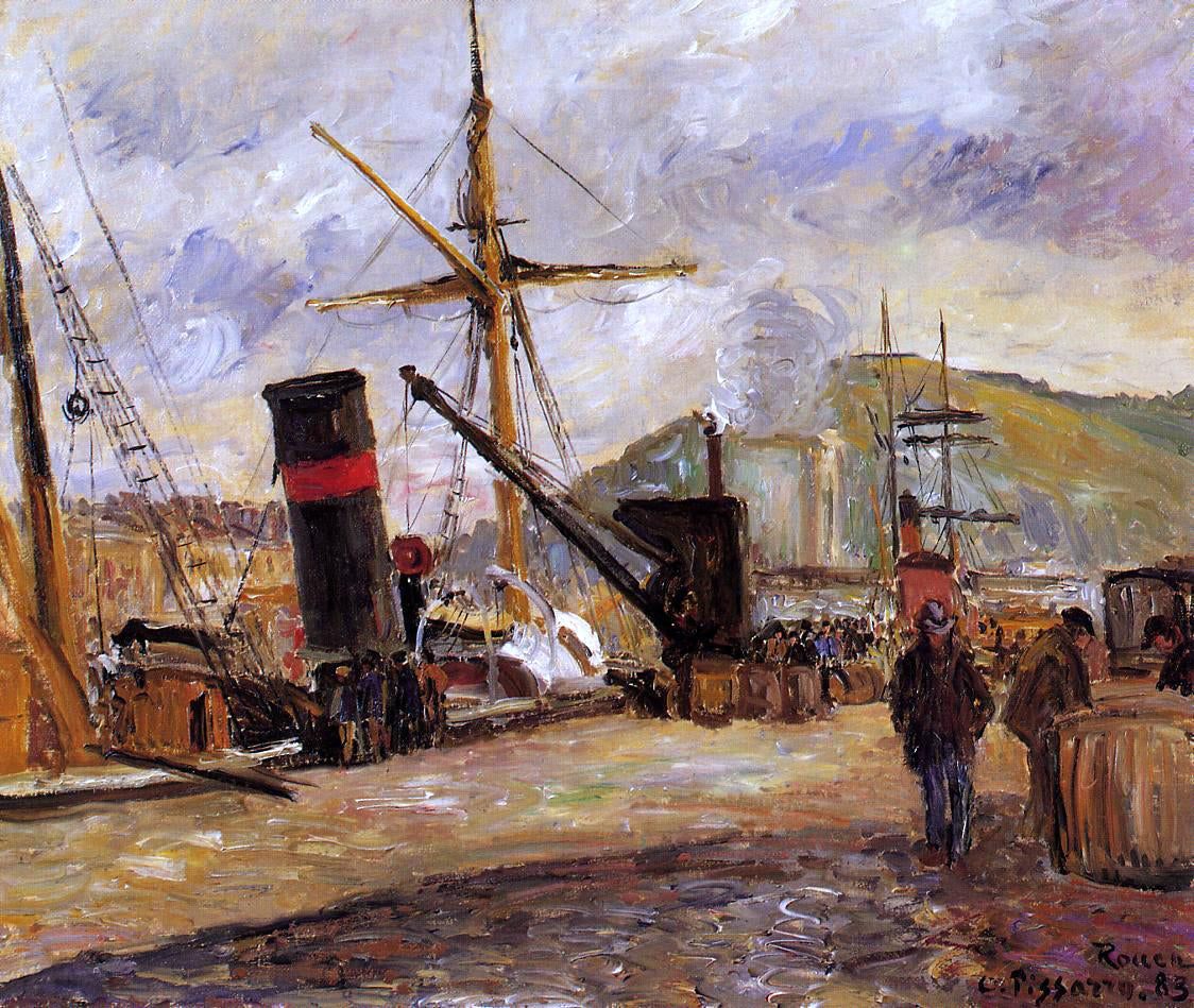 Camille Pissarro Steamboats - Canvas Print
