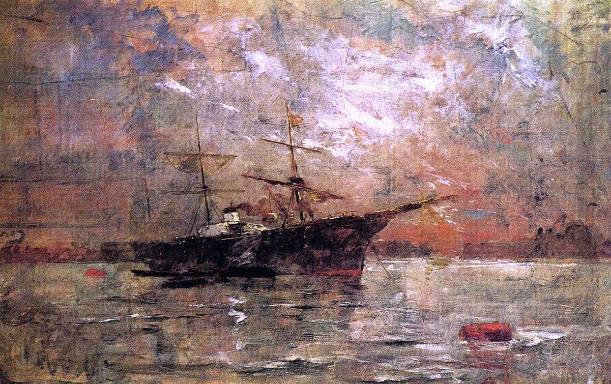 Frank Duveneck Steamer at Anchor, Twilight, Venice - Canvas Print