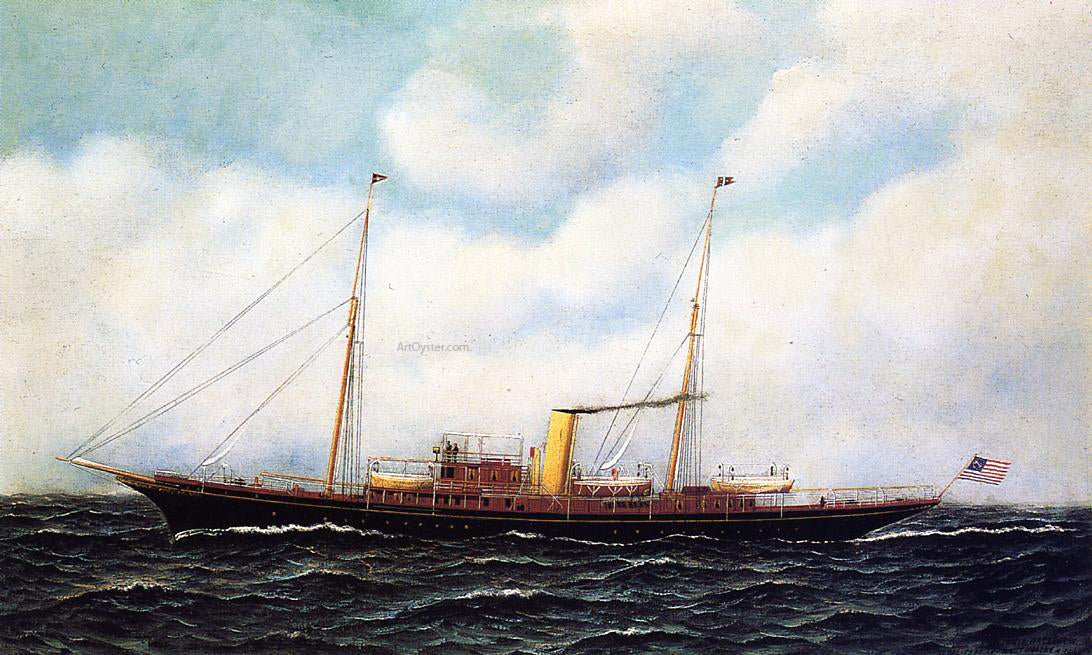 Antonio Jacobsen Steamship Riviera - Canvas Print