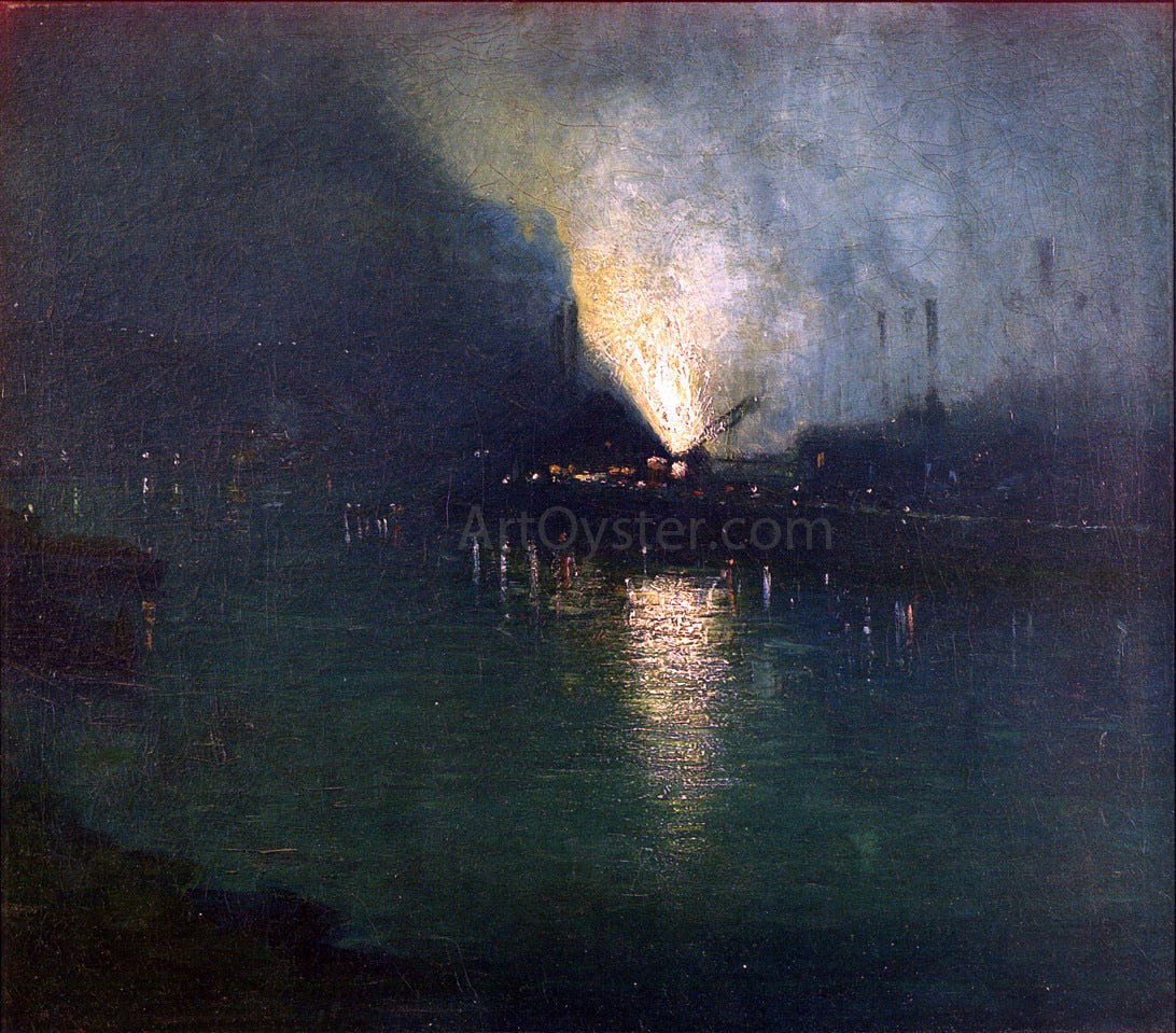 Aaron Harry Gorson Steel Mills - Nocturne, Pittsburgh - Canvas Print