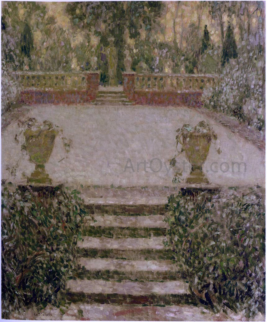 Henri Le Sidaner Steps in the Garden - Canvas Print
