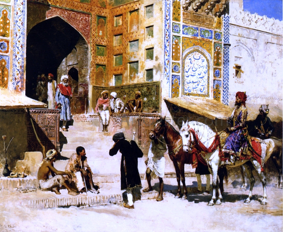 Edwin Lord Weeks Steps of the Mosque Vazirkham, Lahore - Canvas Print
