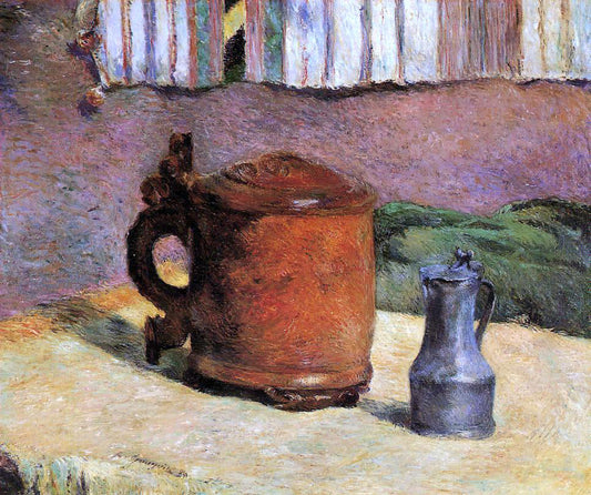 Paul Gauguin Still, Clay Jug and Iron Mug - Canvas Print
