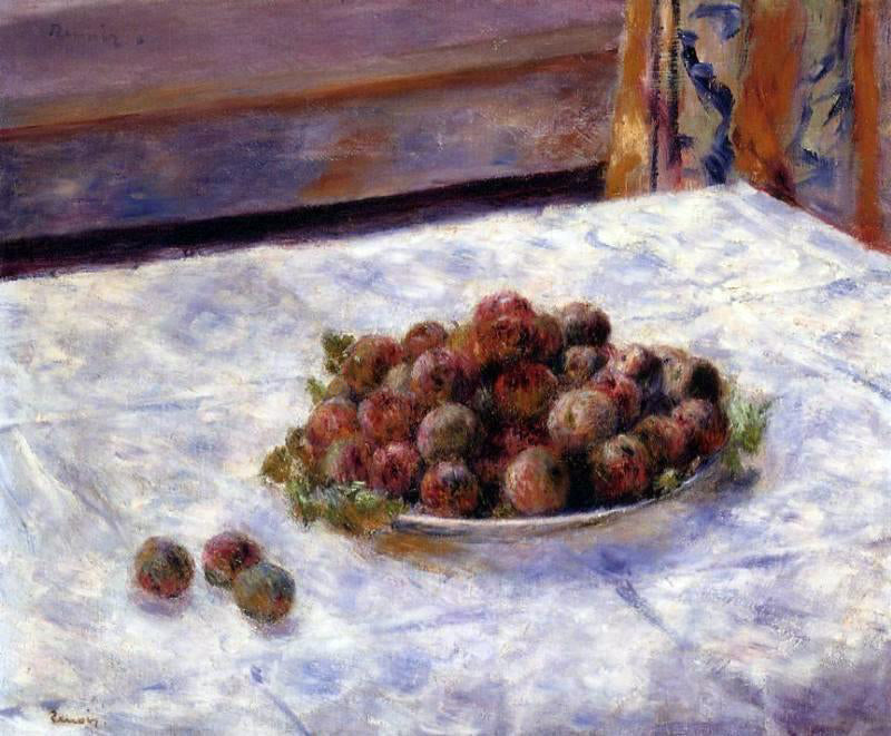Pierre Auguste Renoir Still Life, a Plate of Plums - Canvas Print