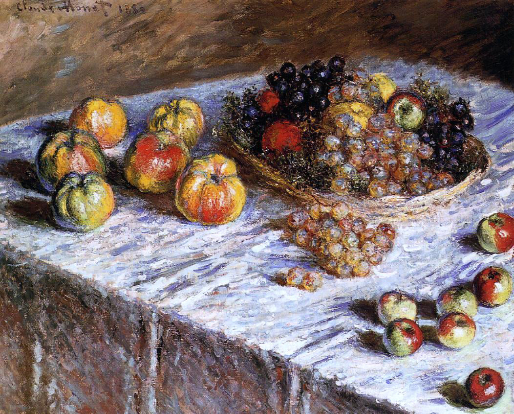 Claude Oscar Monet Still Life - Apples and Grapes - Canvas Print