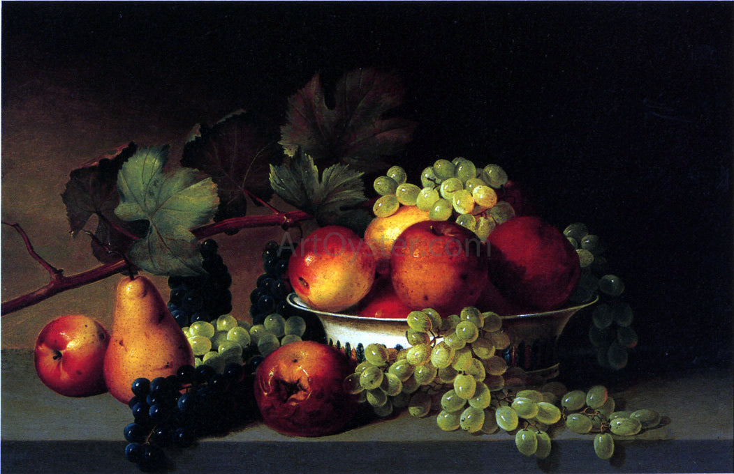 James Peale Still Life: Apples, Grapes, Pear - Canvas Print