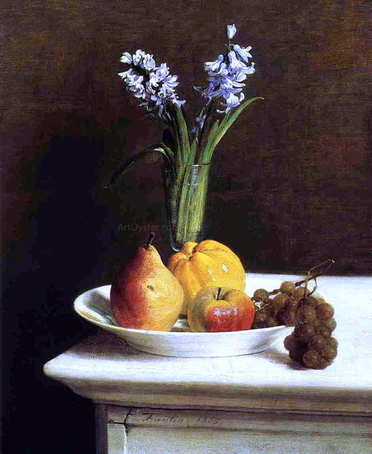 Henri Fantin-Latour Still Life: Hyacinths and Fruit - Canvas Print