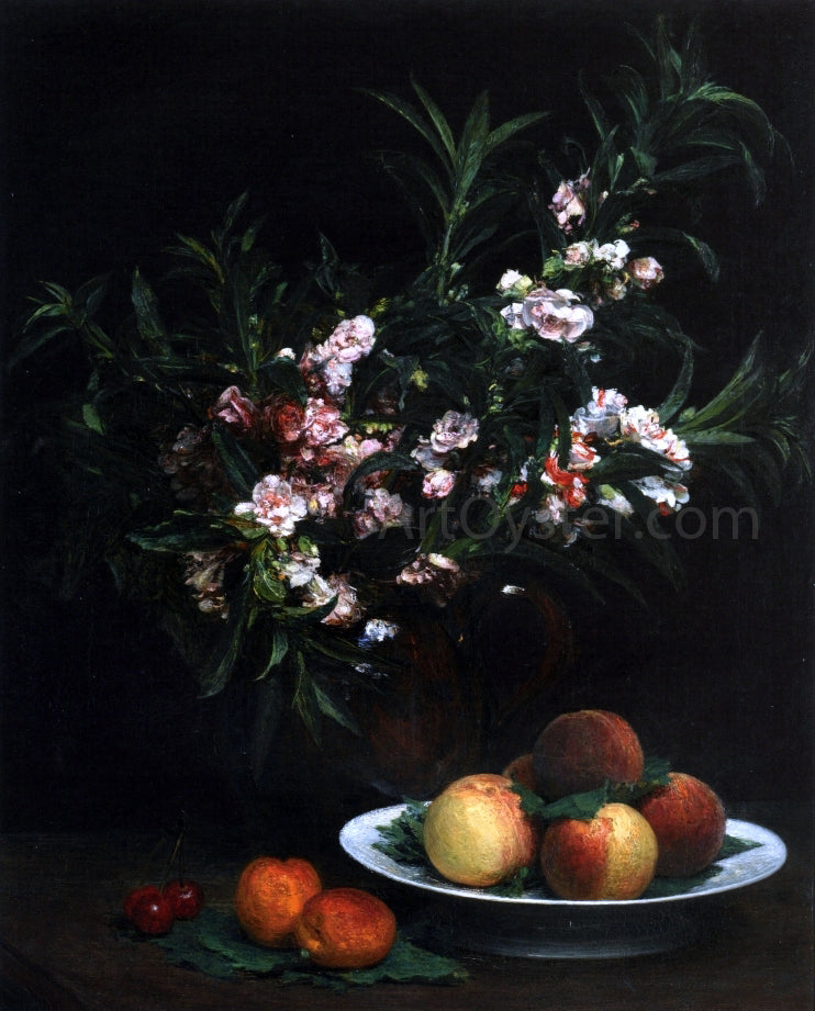 Henri Fantin-Latour Still Life: Impatiens, Peaches and Apricots - Canvas Print