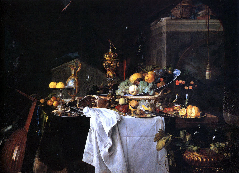 Jan Davidsz De Heem Still Life of Dessert - Canvas Print