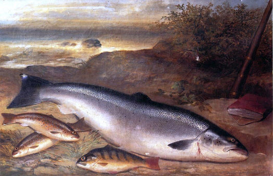 Gustave Joseph Cheret Still Life of Fish - Canvas Print