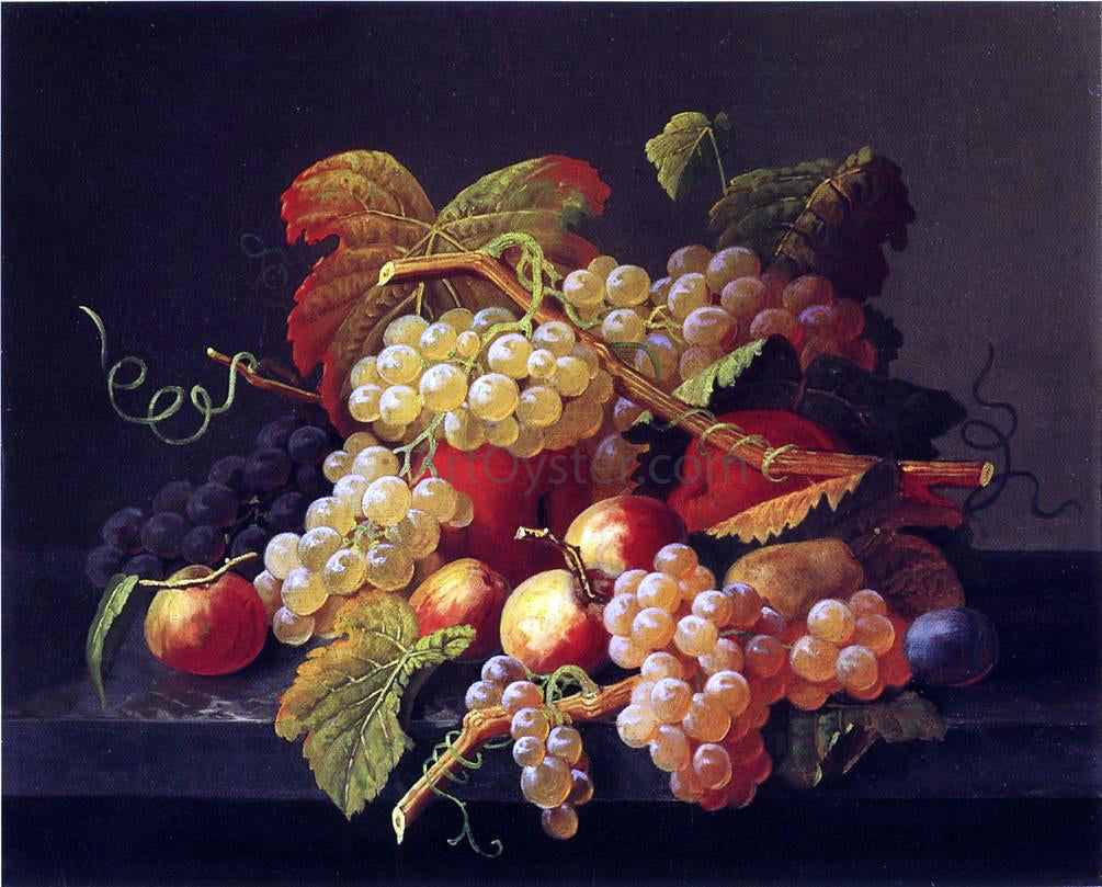 Severin Roesen Still Life of Fruit - Canvas Print