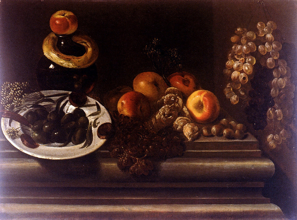 Juan Bautista De Espinosa Still Life of Fruits And A Plate Of Olives - Canvas Print