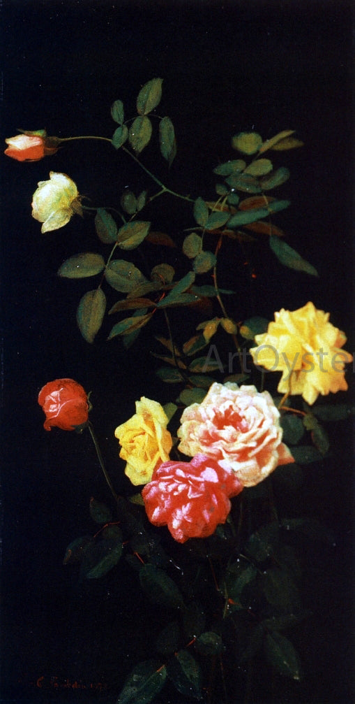 George Cochran Lambdin Still Life of Roses - Canvas Print