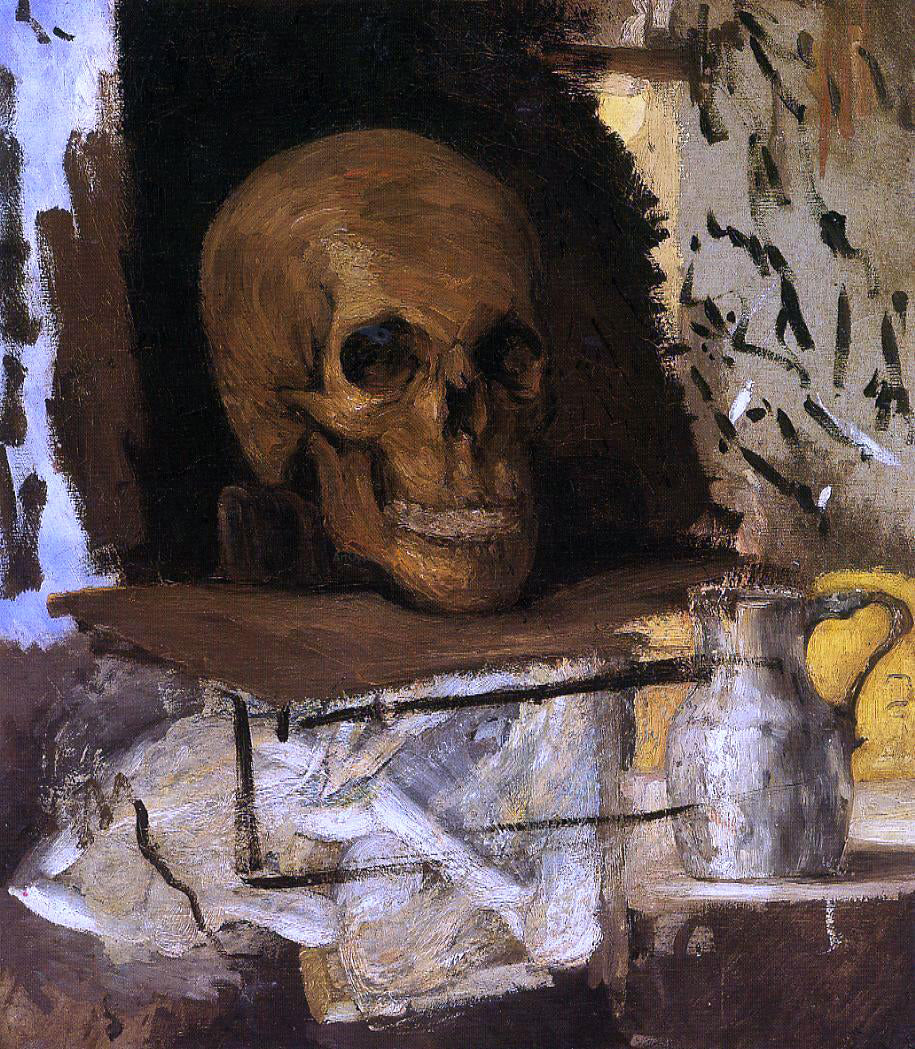 Paul Cezanne Still Life: Skull and Waterjug - Canvas Print