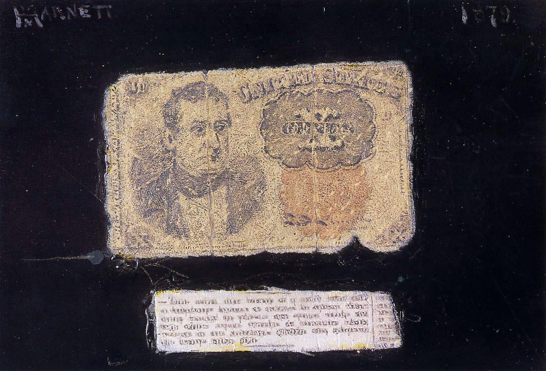 William Michael Harnett Still Life: Ten-Cent Bill - Canvas Print