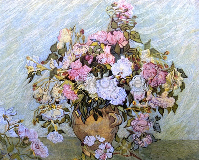 Vincent Van Gogh Still Life: Vase with Roses - Canvas Print