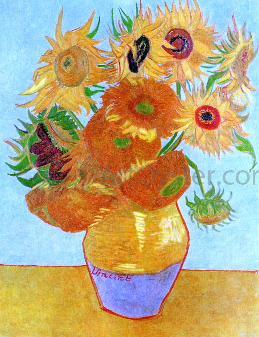 Vincent Van Gogh A Still Life: Vase with Twelve Sunflowers - Canvas Print