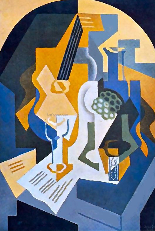 Juan Gris Still life with Fruit and Mandolin - Canvas Print