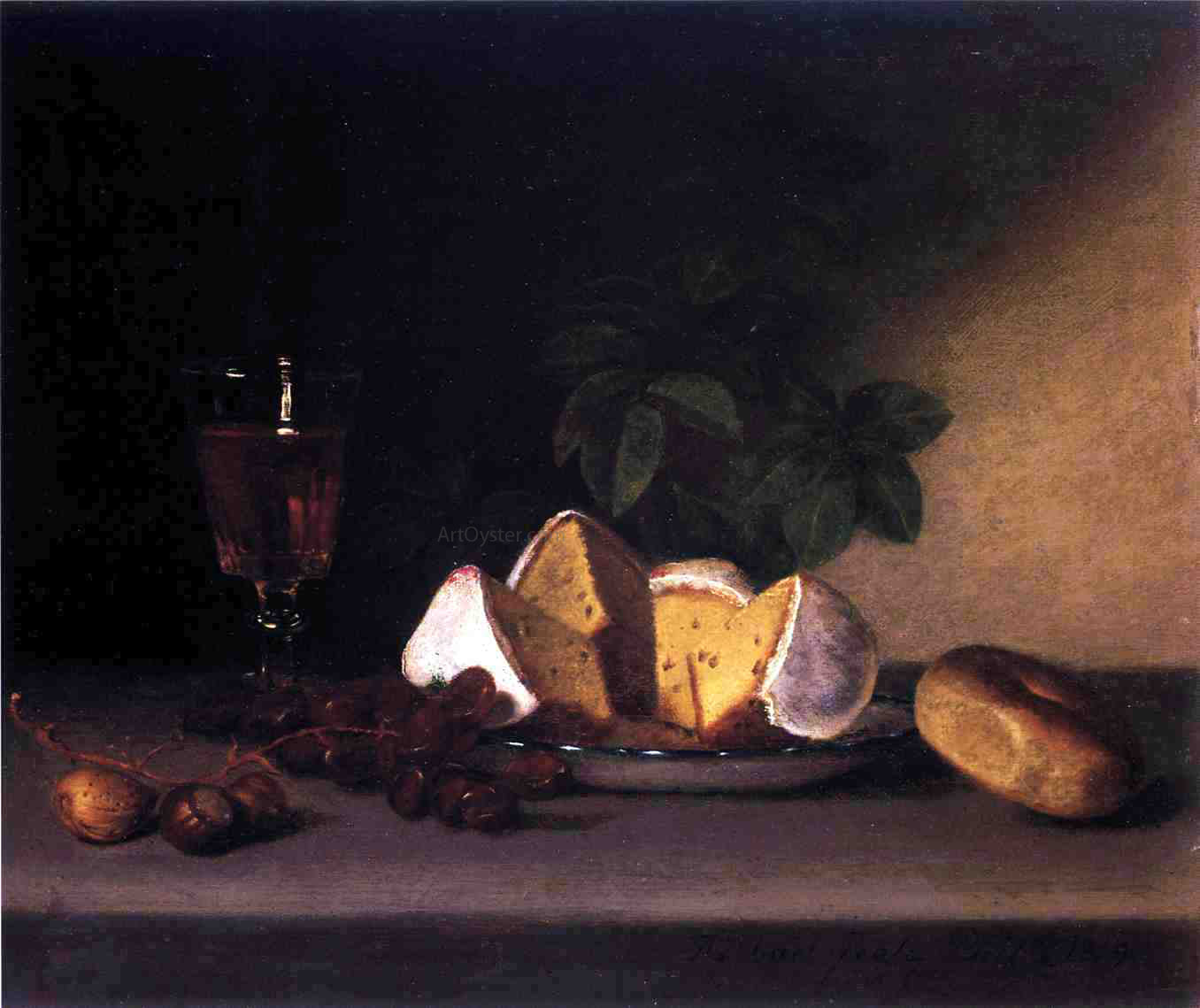Raphaelle Peale Still Life: Wine, Cakes and Nuts - Canvas Print