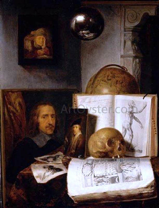 Simon Luttichuijs Still Life with a Skull - Canvas Print