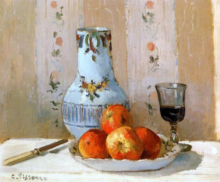 Camille Pissarro Still Life with Apples and Pitcher - Canvas Print