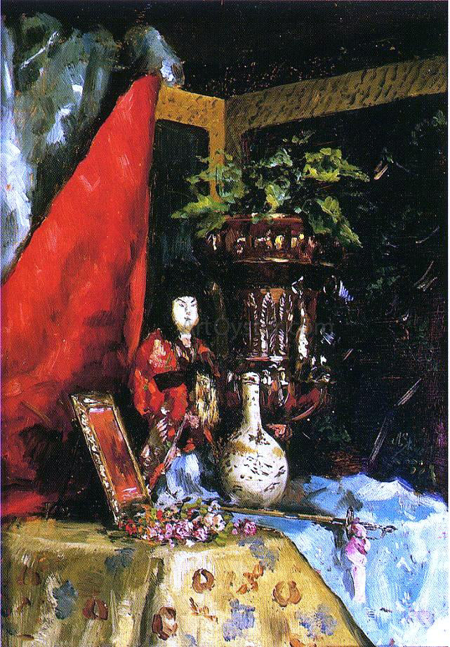 Julius LeBlanc Stewart Still Life with Asian Objects - Canvas Print