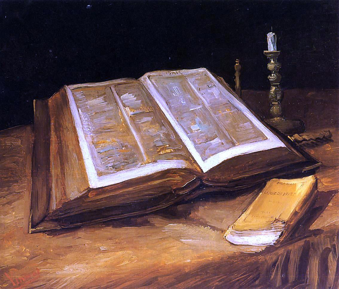 Vincent Van Gogh Still Life with Bible - Canvas Print