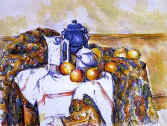 Paul Cezanne Still Life with Blue Pot - Canvas Print