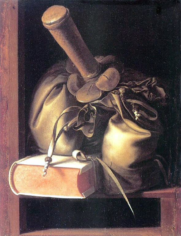 Gerrit Dou Still Life with Book and Purse - Canvas Print
