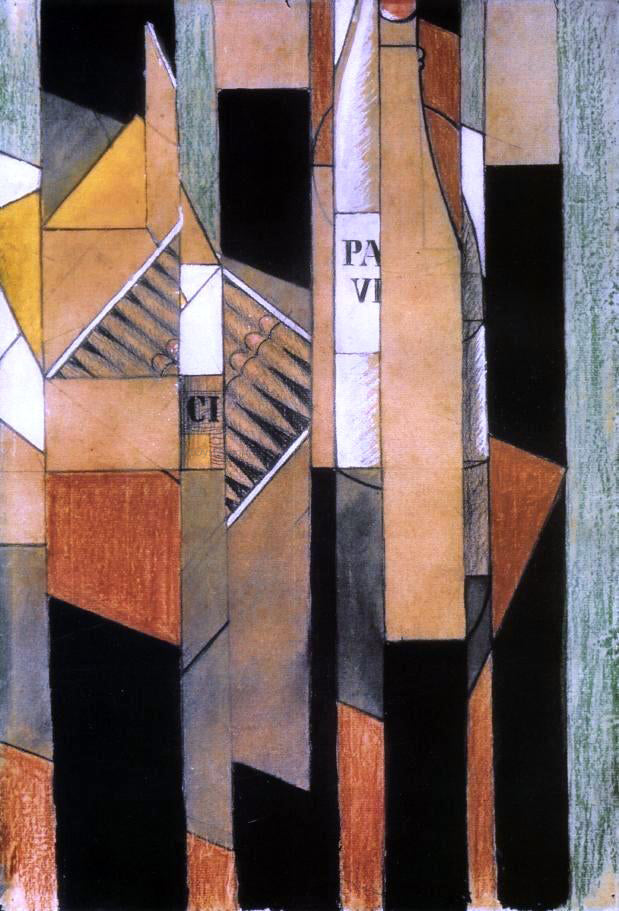 Juan Gris Still Life with Bottle and Cigars - Canvas Print