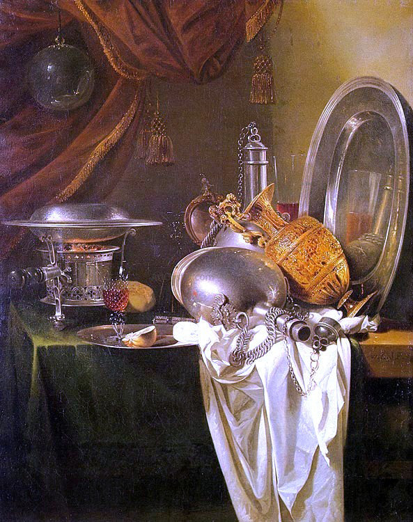 Willem Kalf Still Life with Chafing Dish - Canvas Print