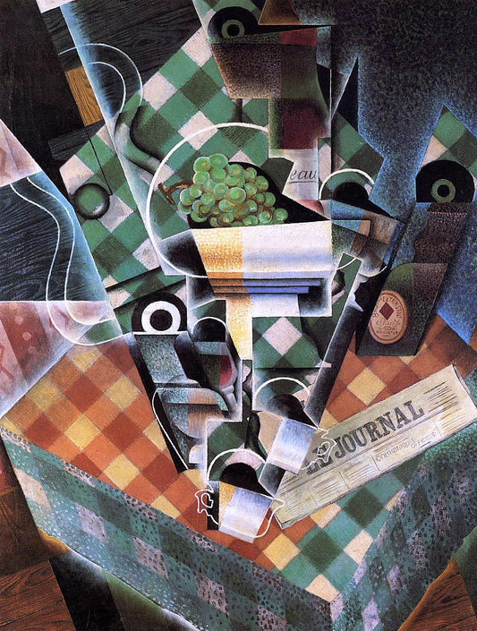 Juan Gris Still Life with Checked Tablecloth - Canvas Print