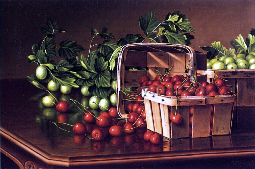 Levi Wells Prentice Still Life with Cherries and Gooseberries - Canvas Print