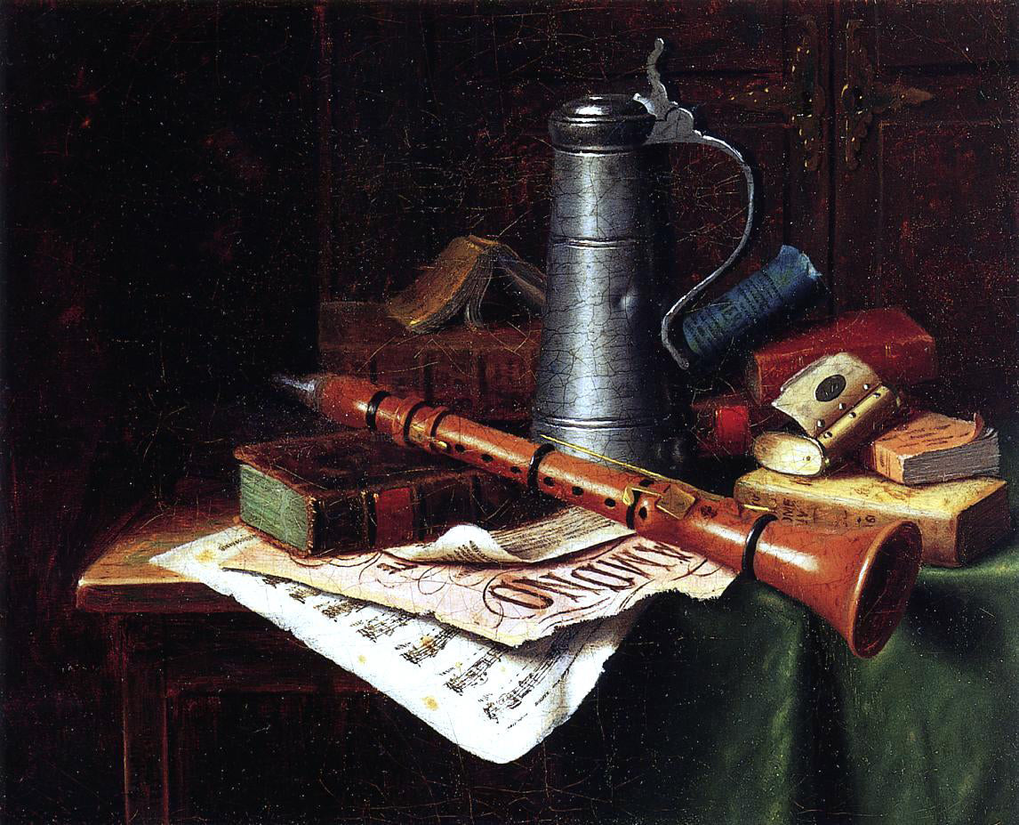William Michael Harnett Still Life with Clarinet - Canvas Print