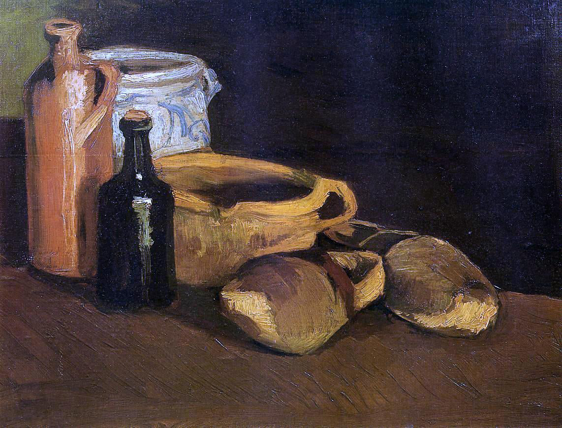 Vincent Van Gogh Still Life with Clogs and Pots - Canvas Print